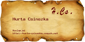 Hurta Csinszka névjegykártya
